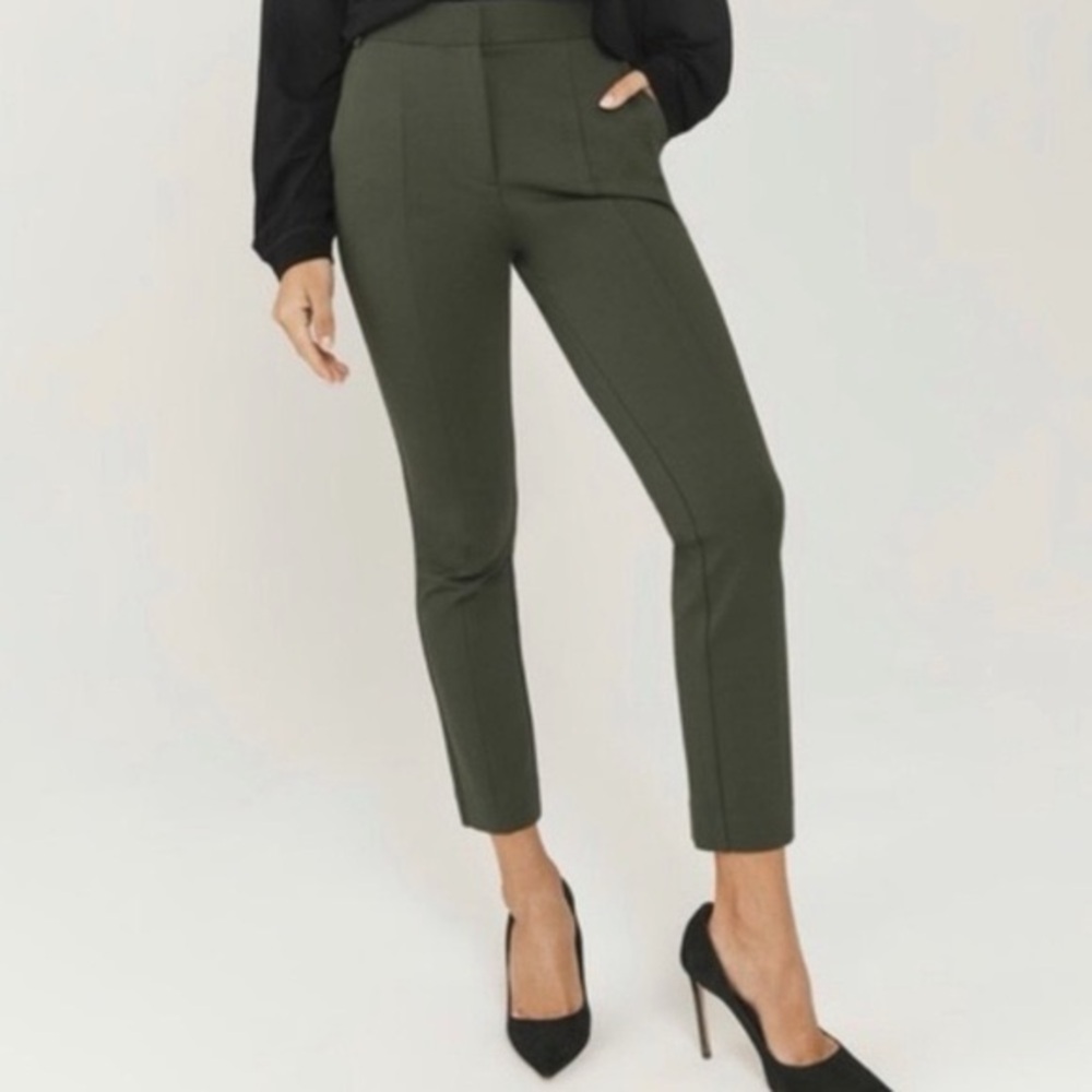 Something Navy High Waisted Suit Pants in Army Green / Olive size 2 - Picture 1 of 6